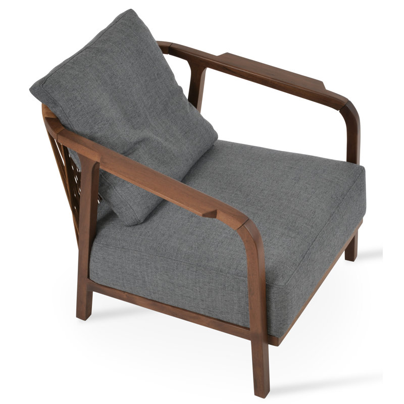 Drops Armchair in Fabric, Gray Cotton Blend