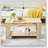 Rectangular Coffee Table with Glass Table Topand Shelf