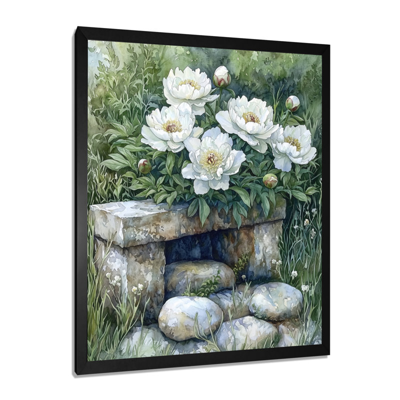 Kennelly - Floral Wall Art Prints, H 20 po x l 12 po, Reproduction encadrée sans passe-partout, Noir, noir, noir, noir