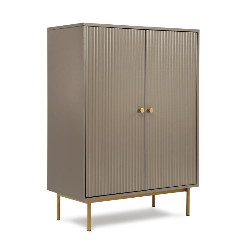 Ajasia 2 - Door Rectangle Accent Cabinet, Grey