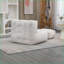 Fauteuil à billes pour adulte en mousse viscoélastique avec repose-pieds | Velours | Blanc