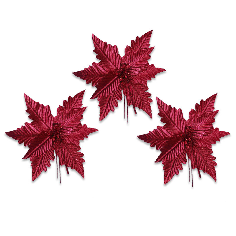 Piquet à poinsettia de 30 cm, Bourgogne