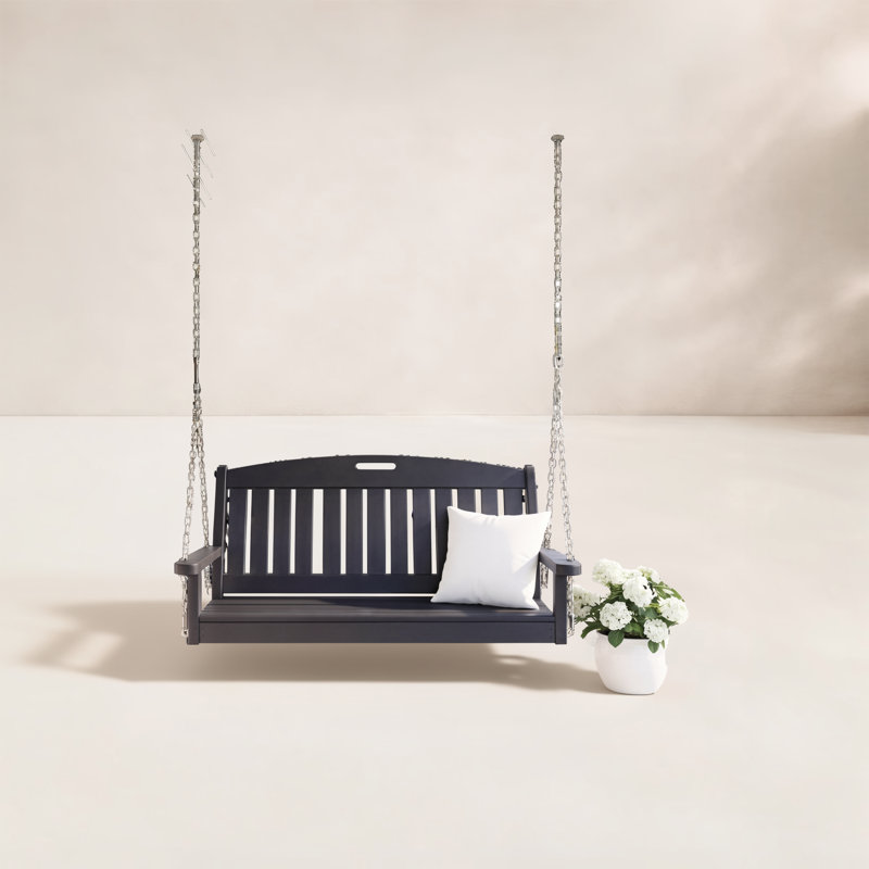 POLYWOOD Nautical 48" Swing, Black