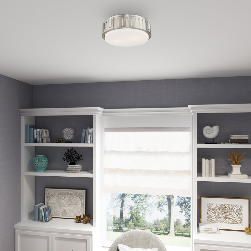Alioune Flush Mount, Brushed Nickel, 4.5" H x 13" W x 13" D, 2