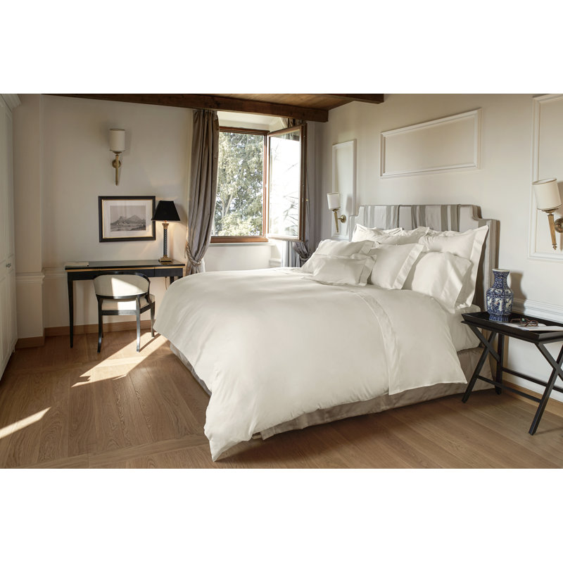 Nuvola Sateen Duvet Cover, King Duvet Cover, Ivory