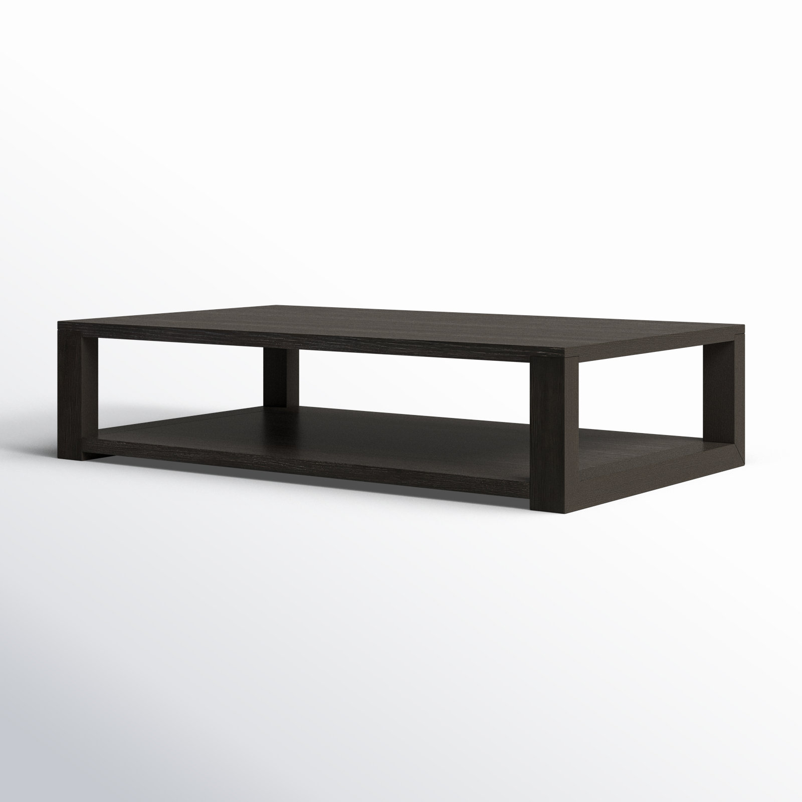 Aydeen Solid Wood Single Coffee Table, Dark Anthracite