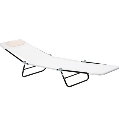 Fauteuil de confort extérieur crème blanc. Salon pliable avec fonction d'inclinaison. Siège en filet respirant. Réglable pour un confort polyvalent. Portable léger. Structure en acier. Convient à divers