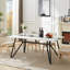 Grande table de salle à manger 70,9 po rectangulaire, grand bureau imperméable en grain de marbre pour 8 personnes, table de salle à manger familiale de luxe avec pieds réglables pour la cuisine, le salon, le bureau, blanc, l 70,9 po x P 35,4 po x H 3