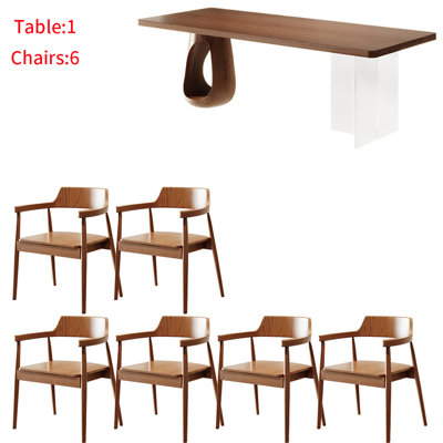 Ensemble de table moderne en bois massif de style simple et acrylique