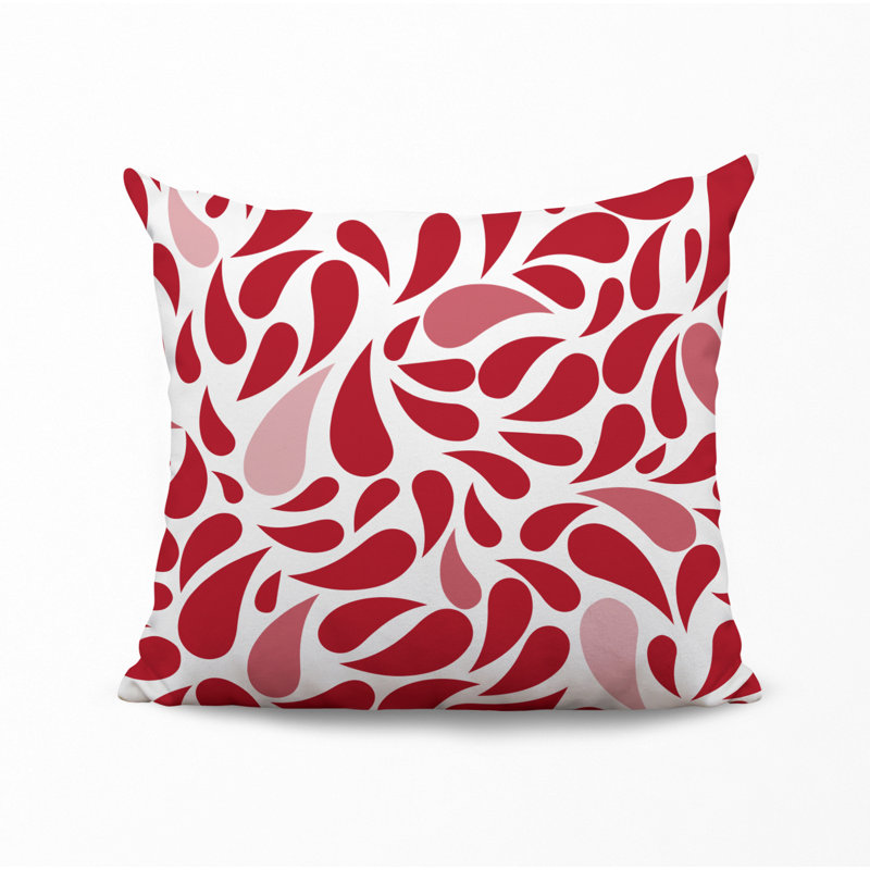 Housse et insert de coussin décoratif en polyester, L 17 po x H 17 po, Rouge