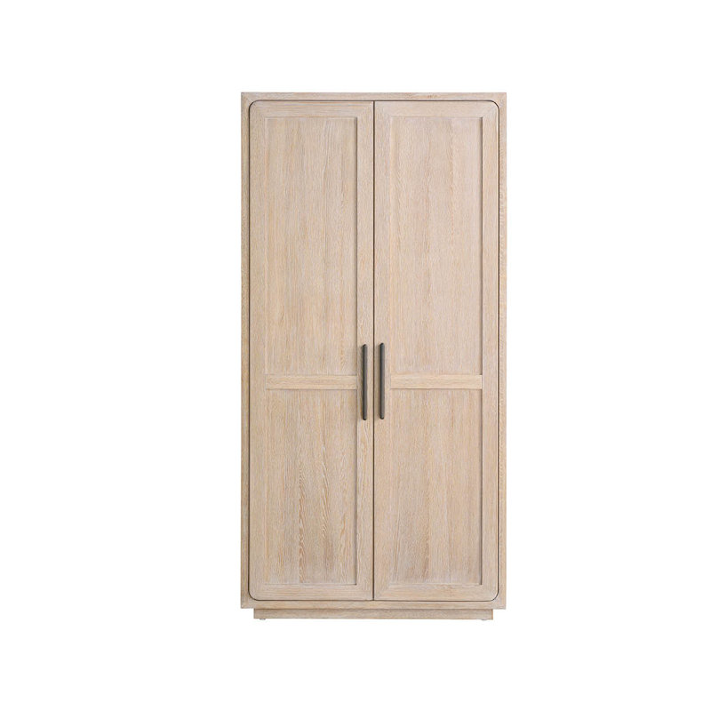 Modern Solid Wood Armoire, Tan