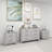 White 3-piece Set, Dressing Table And Two Bedside Tables, Including Metal Handles And Mirror Decoration