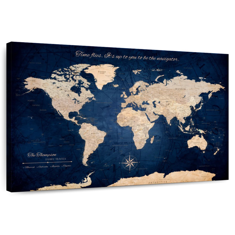 Carte du monde personnalisée, H 16 po x l 24 po, Oui