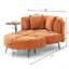 Très grande chaise ronde orange, charge de 450 livres, moelleux mi-ferme, rembourrage en fibre avec et petite table en métal, dossier rembourré, matériau chenille-906465997
