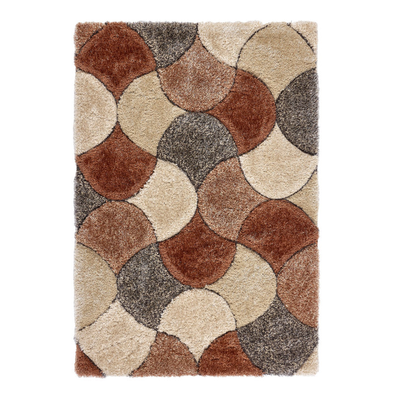 3D Scallop Ox Terracotta Rug, Rectangle 160 x 230 cm