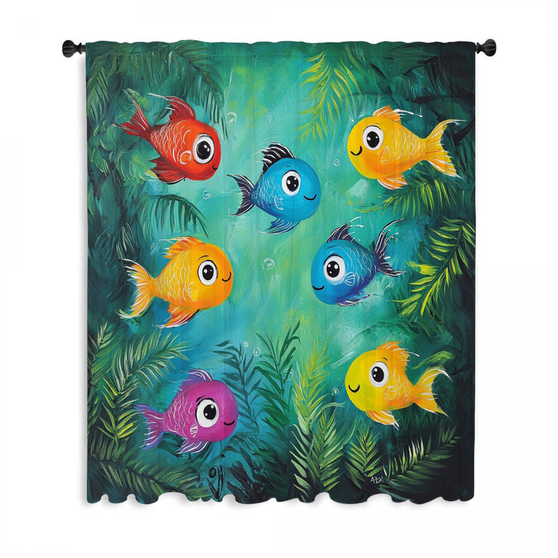 Rideaux, rideaux occultant et voilage poisson, L 50 po x L 84 po