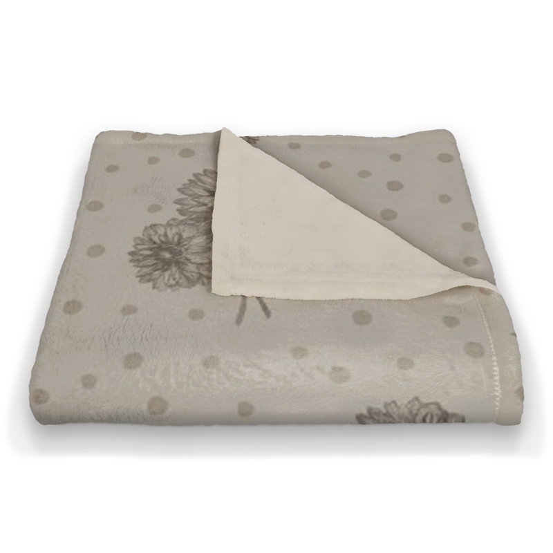 Jeté gris Floral, gris