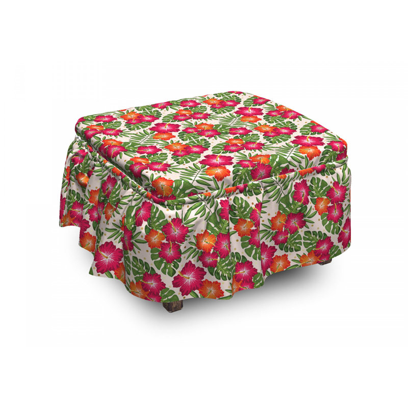 Housse pour repose-pieds hibiscus