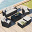 Canapé modulaire d'extérieur courbé de 68,5 po de large avec coussins Khourtney-833377836