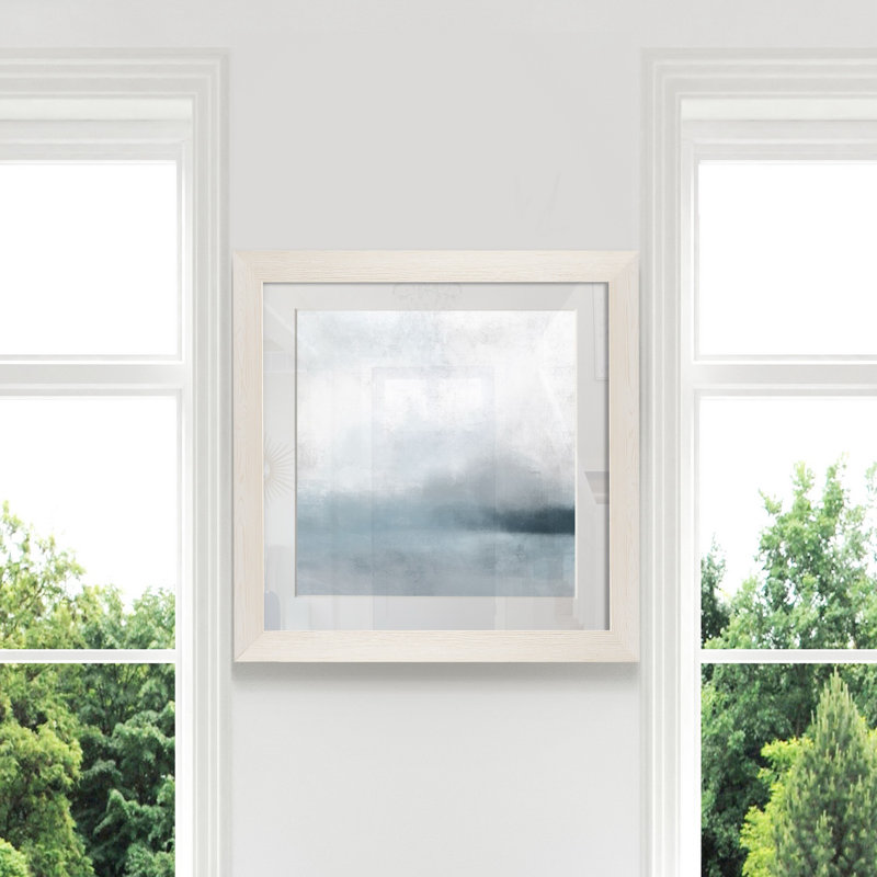 « Quiet Fog I », impression sur papier, H 35,5 po x l 35,5 po x P 1,5 po, Cadre blanc