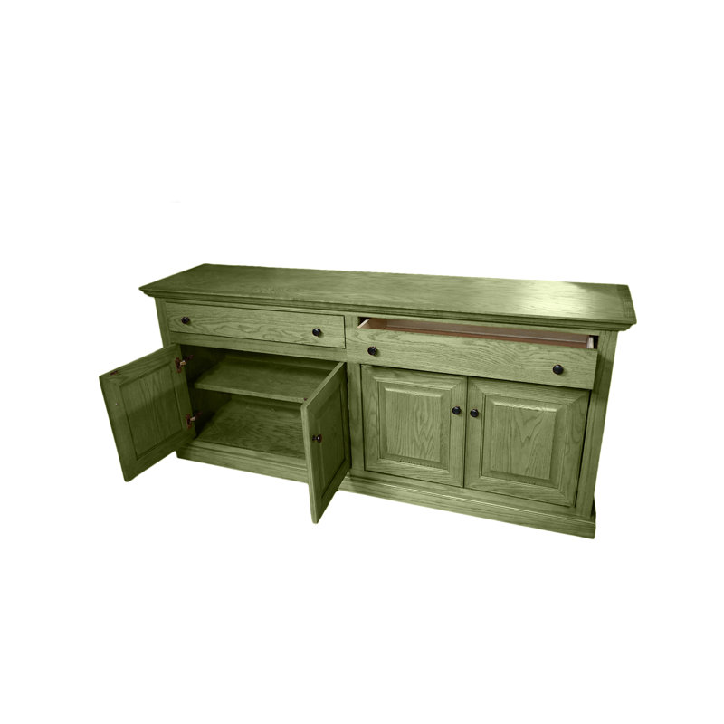 Traditional Solid Oak Wood 80" Sideboard Buffet, Summer Sage