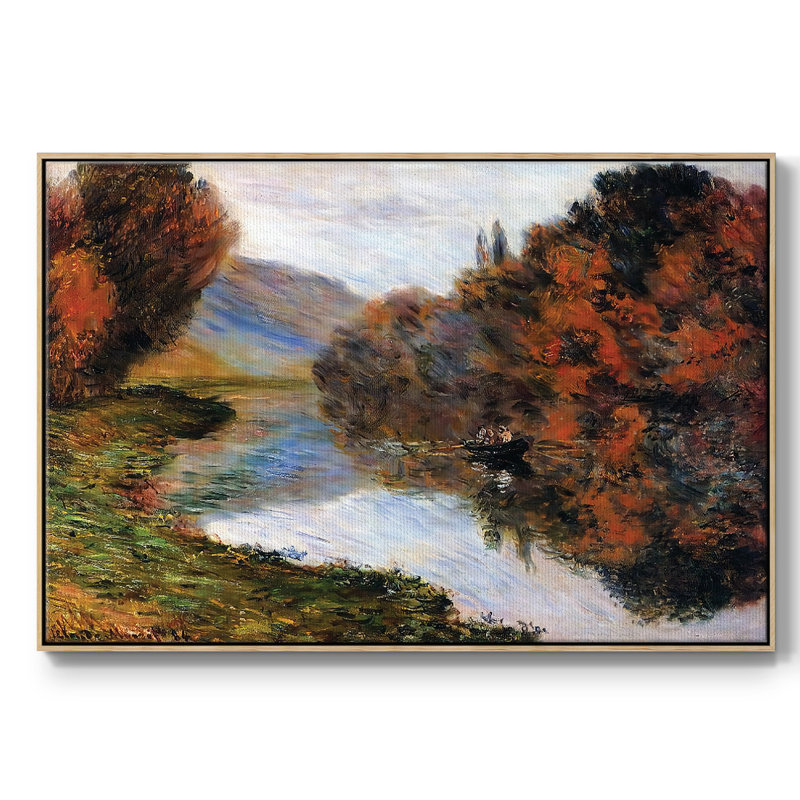 Chaloupe sur la seine à Jeufosse, 1884, H 41 po x l 27 po x P 2 po, Toile avec cadre brun