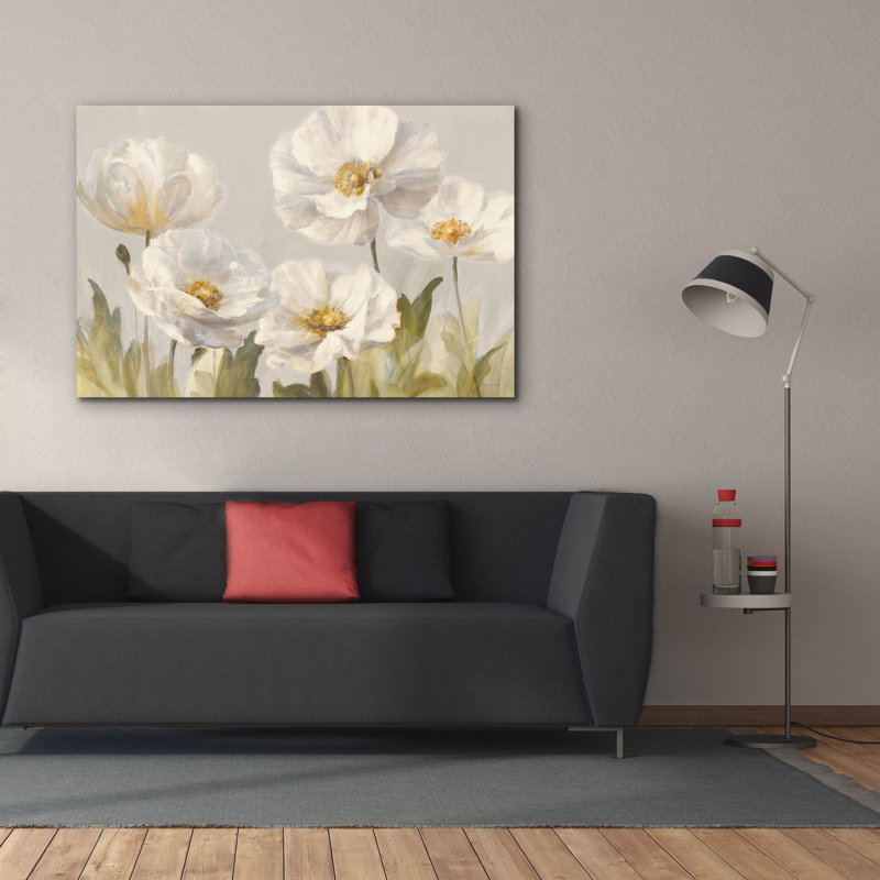 Art mural sur toile Epic Graffiti «White Anemones» par Danhui Nai, H 40 po x l 60 po