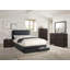 Ensemble de lit 1 pièce noir luxueux pour lit double avec tiroirs de rangement FB Modern-408282902