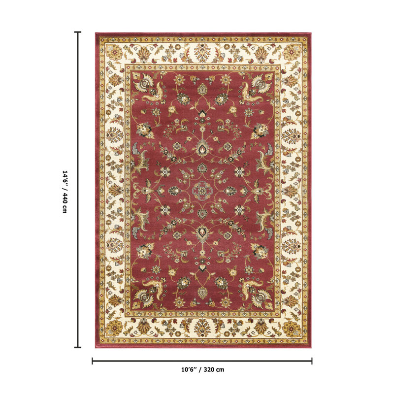Classic Area Rug, Red, Rectangle 10'6" x 14'6"