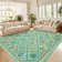 Floral Machine Washable Rug Stain-Resistant Farmhouse Accent Carpet with Non-Slip Backing Soft Low Pile Indoor Mat for Living Room Bedroom Dining Room
