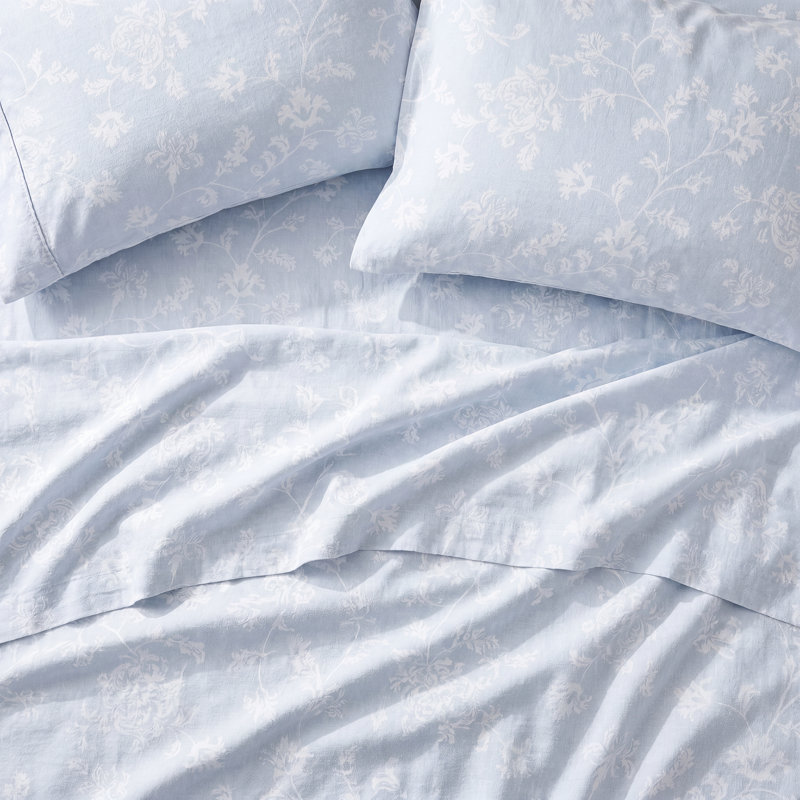 Ramira 100% Cotton Standard Floral Pillowcase, Queen + 2 Pillowcases