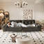 Canapé 4 places avec accoudoirs amovibles, canapé capitonné avec pieds en métal, canapé rembourré avec 2 coussins pour le salon, la chambre à coucher, l’appartement-436650965