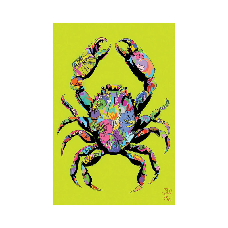 Flower Crab 2026 1 Piece Wall Art on Canvas, 45.72 cm H x 30.48 cm W x 1.905 cm D, Does Not Apply