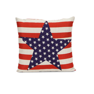 Stars and Stripes Linen Throw Pillow