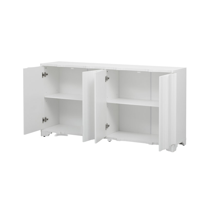 Solace 4-Door Sideboard with Adjustable Shelves, White