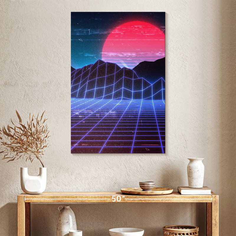 Kelan Red Moon Digital Landscape, 30" H x 20" W