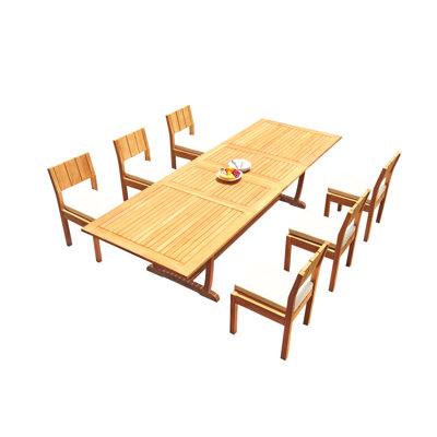 Ensemble repas 7 pièces teck Shoup