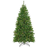 7 1/2' Chesterfield Spruce Hinged Tree With 600 Clear Lights