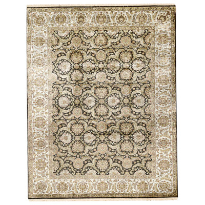 High-Quality Hand-Knotted Black And Grey Area Rug