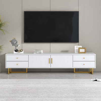 Meuble télé en bois avec 4 tiroirs