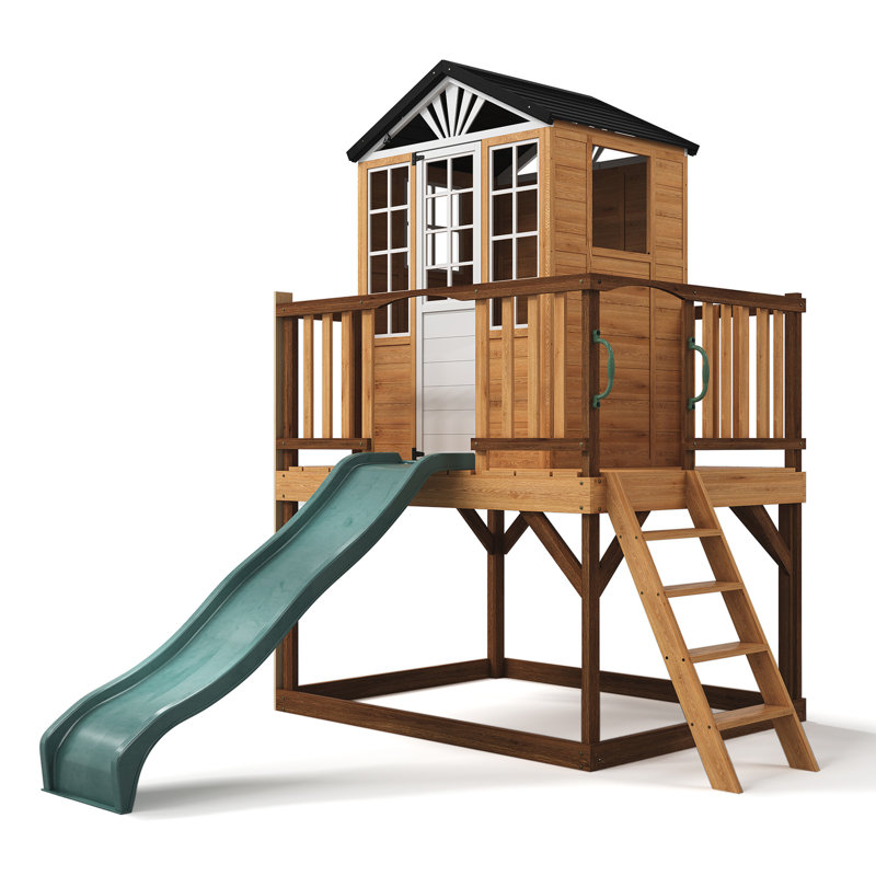 7-In-1 Wooden Playhouse With Slide & Sandbox
