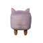 Pinky the Pig pink velvet footstool with wooden legs	