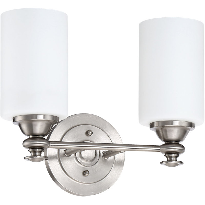 Éclairage pour meuble-lavabo à 2 lumières Rupendra, Nickel brossé