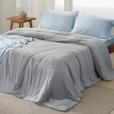 Bedsure King Cooling Comforter – Dual-Sided Moisture-Wicking Duvet Insert, Lightweight & Breathable, Gray