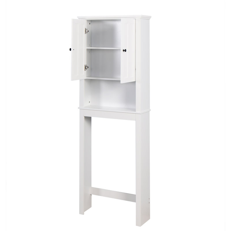 Organisateur de salle de bain avec dessus de toilette, tablette ajustable, blanc, 24,12 x 7,72 x 69,16 pouces