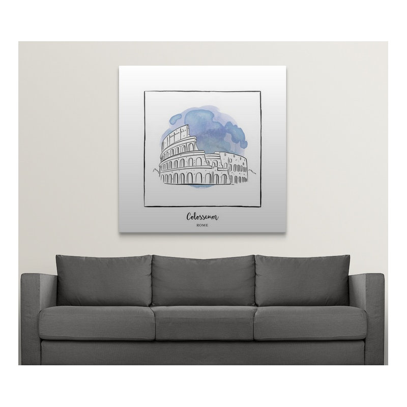 « colosseum-brushstroke édifices », impression, Toile, H 35 po x l 35 po x P 1,5 po