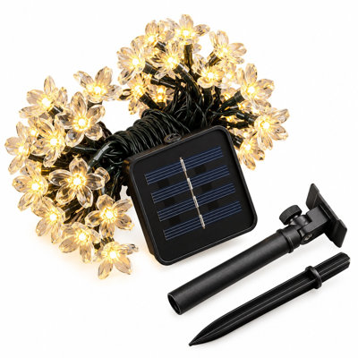 Guirlande de 50 lumières à DEL à énergie solaire blanc chaud