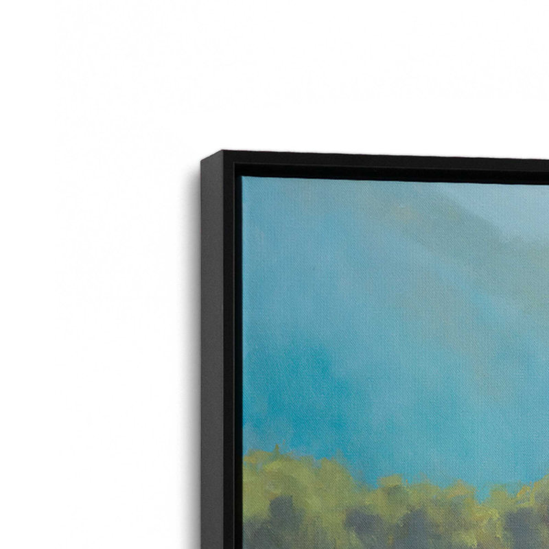 «Blue Ridge Cows Grazing» par Carson Overs passer, reproduction d'art sur toile, H 12 po x l 16 po, Cadre flottant, Noir