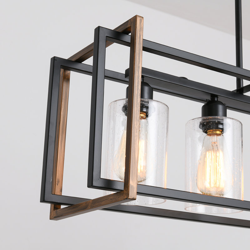 Lustre rectangulaire à 5 lumières pour îlot de cuisine