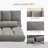 Convertible Floor Sofa Chair, Folding Couch Bed, Guest Chaise Lounge With 2 Pillows, Adjustable Backrest And Headrest, Dark Gray-1448471452-1448471451
